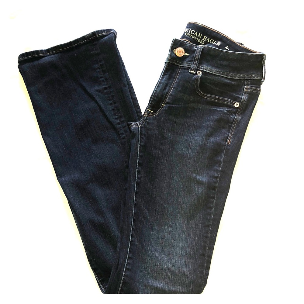 American Eagle Dark Wash Super Stretch Kick Boot